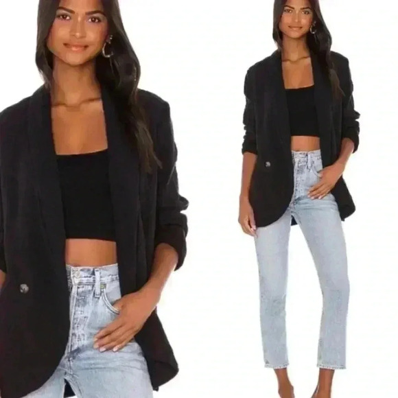Free People Rowan Oversized Black Blazer